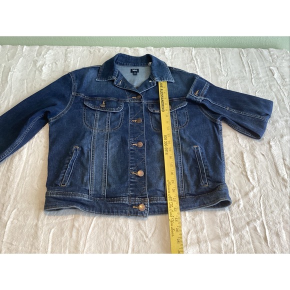 Vintage Lee Easy Rider Denim Jean Jacket Medium Dark Wash Blue Punk 90s Mens M - Picture 3 of 6